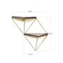 Hanah Home Wr075 Estantería de Pared de Madera Maciza Nogal y Dorado